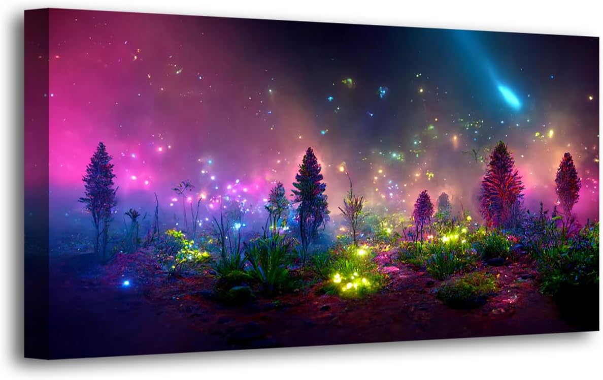 Wall Art Moon Sea Ocean Landscape Picture Canvas Wall Art Print Paintings Modern Artwork for Living Room Wall Decor and Home Décor Framed Ready to Hang,1inch Thick Frame, Waterproof Artwork.