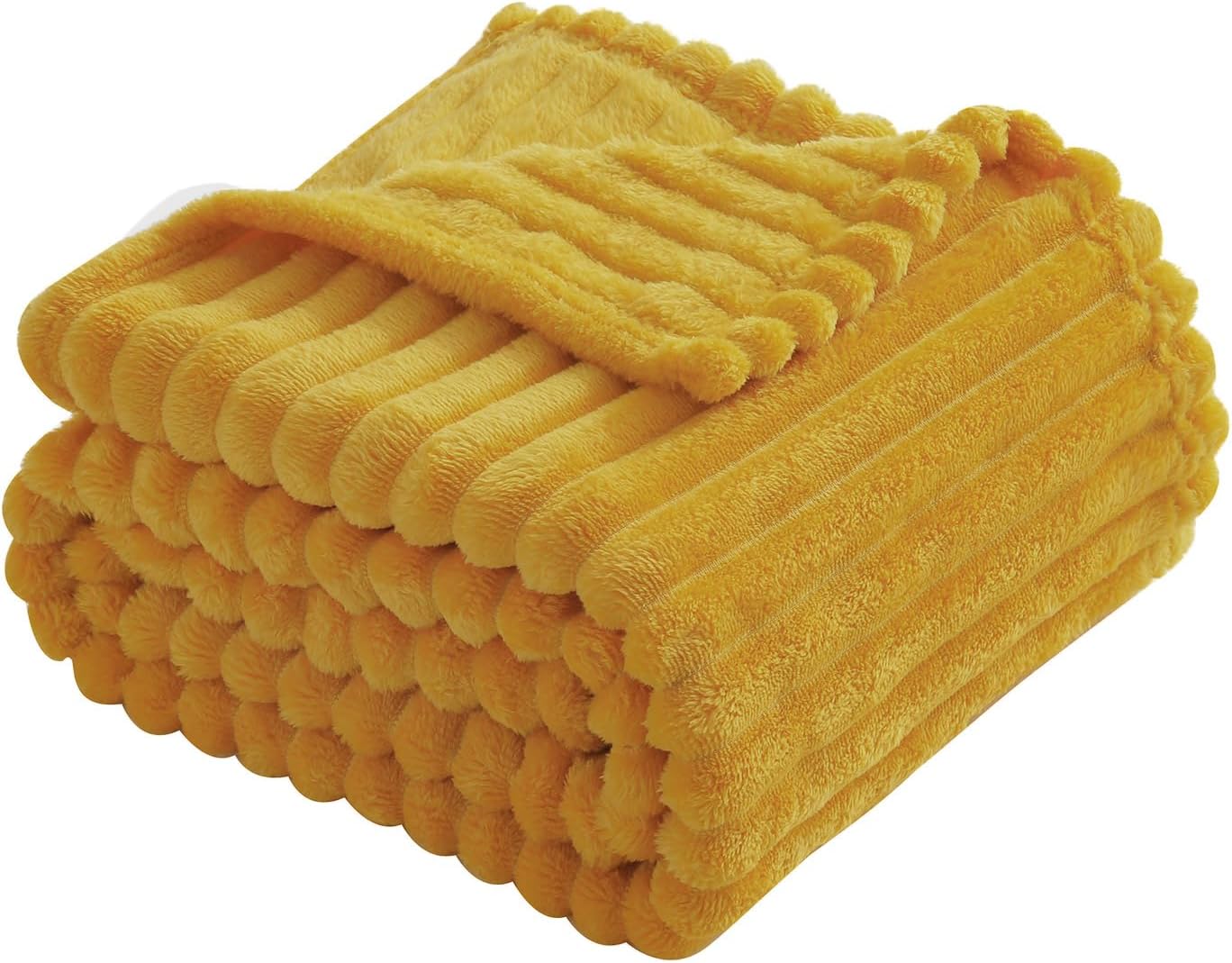 Sage Green Fleece Throw Blanket 50”×60” for Couch Sofa Bed,Super Soft Cozy Plush Microfiber Flannel Blanket with Stripes Design Lightweight for Adults,Woman,Girls