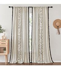Natural Linen Curtains 84 inch Long 2 Panels Set, Grommet Top Thick Linen Burlap Semi Sheer Vertical Drapes Privacy Assured with Light Filtering for Bedroom/Living Room, W55 x L84
