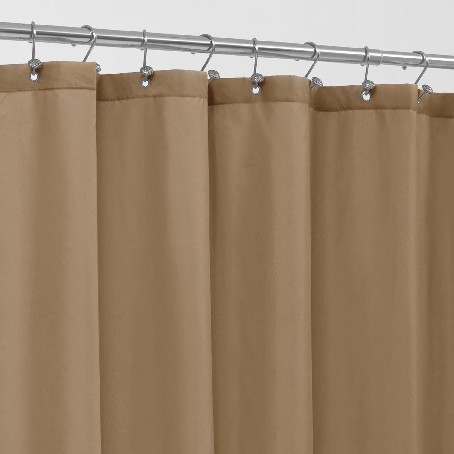 Waterproof Fabric Shower Curtain Soft Hotel Quality - 3 Magnets at Bottom, Premium Black Shower Curtain Liner for Bathroom, Light-Weight Cloth & Washable - 72x72, Black